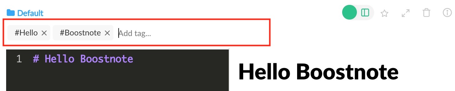 boostnote add tags