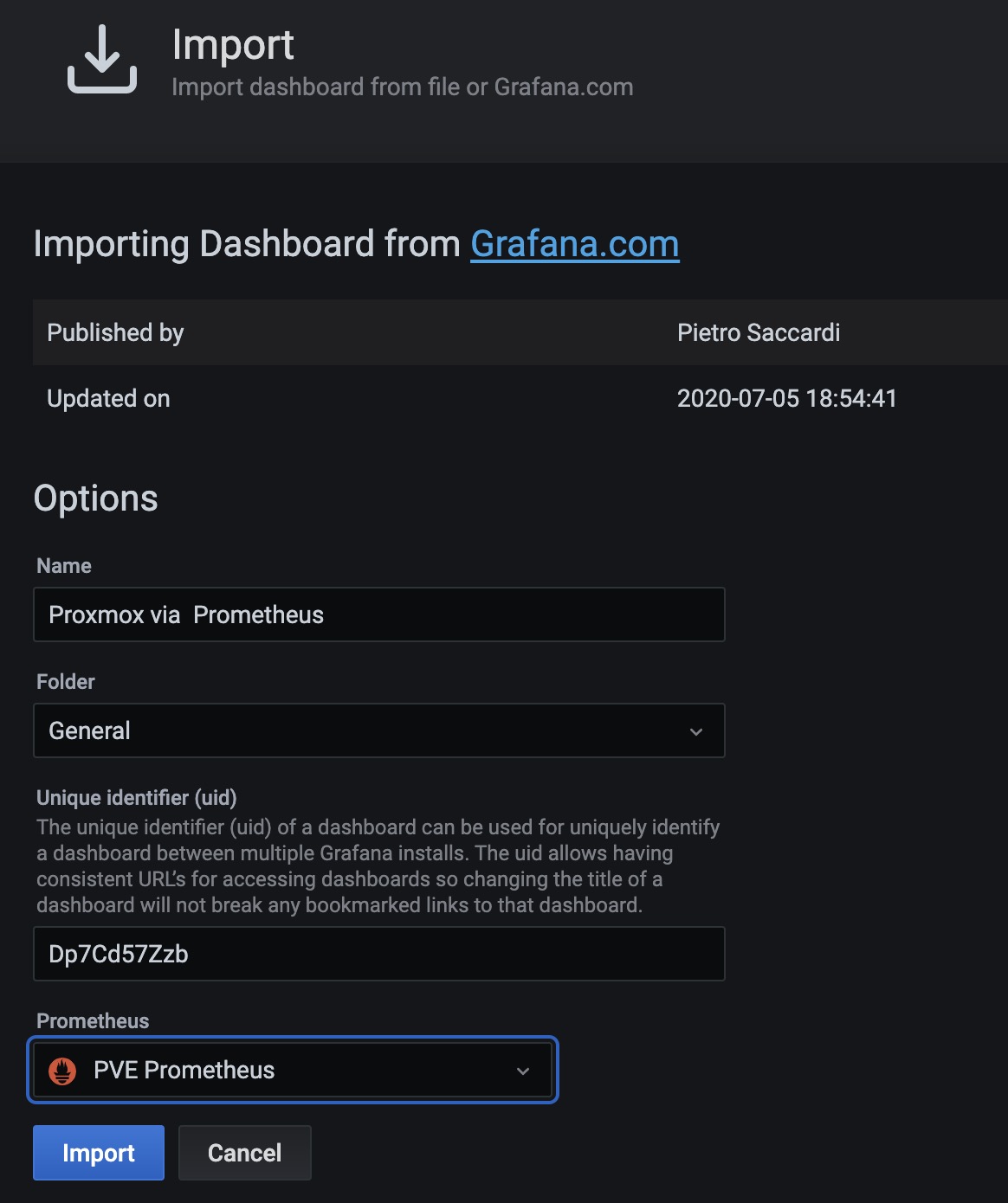 Configure Dashboard